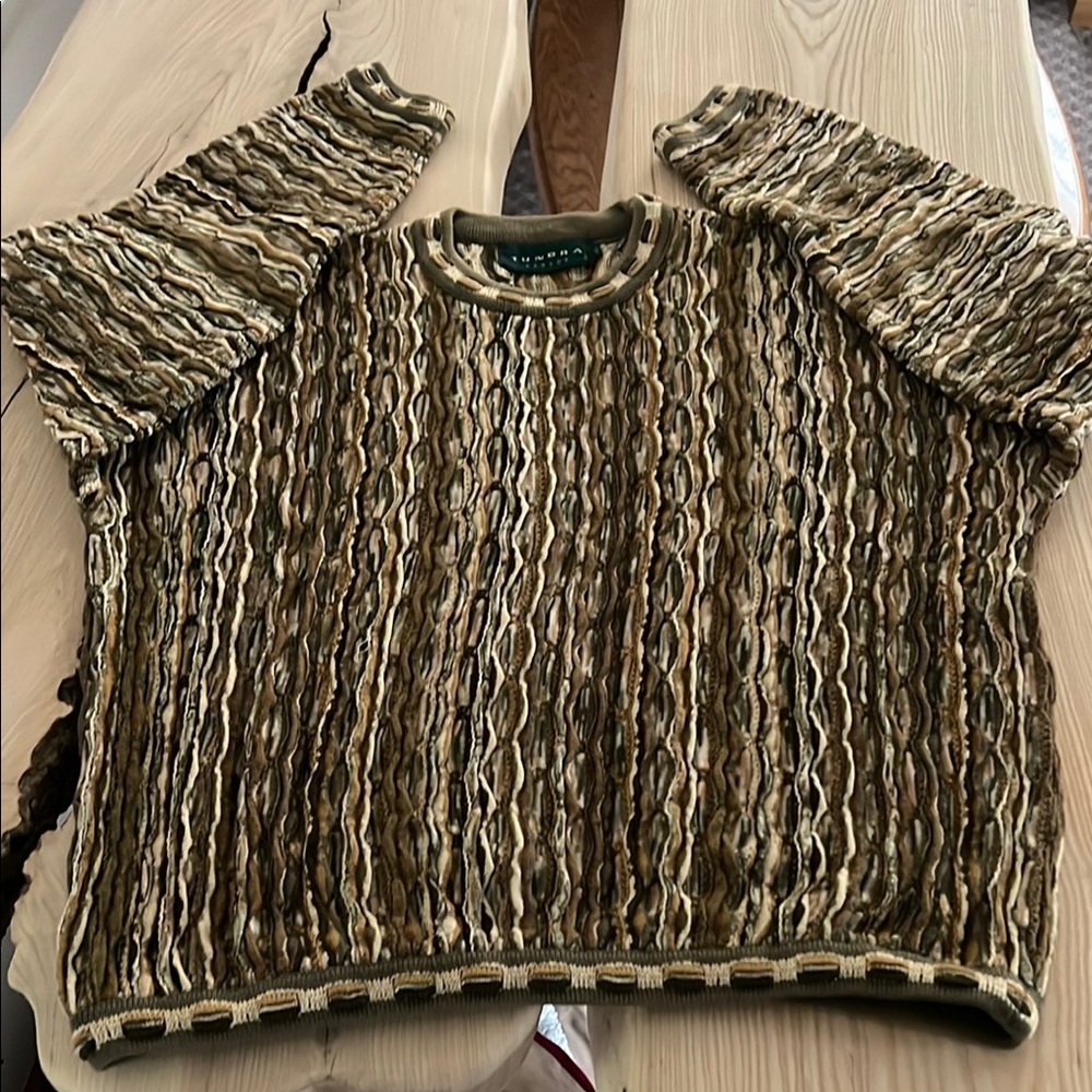 Coogi Men's Crewneck Sweater - Olive and Beige